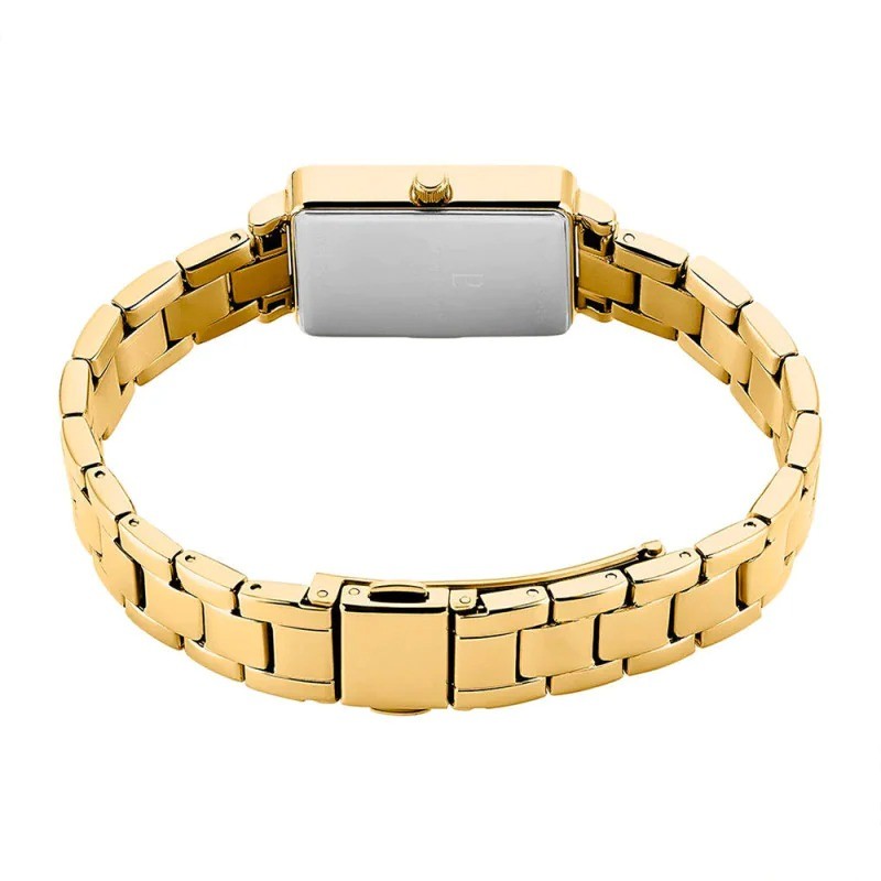 Montre Pierre Lannier Ariane Rouge en Acier Doré avec Diamants