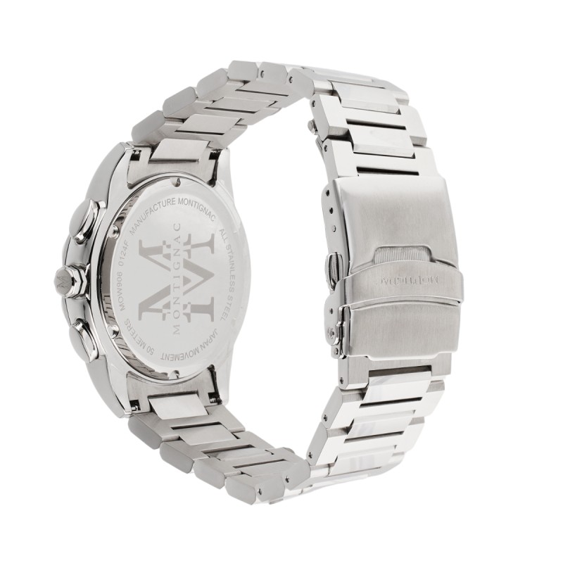 Montre Montignac acier argenté et cadran vert