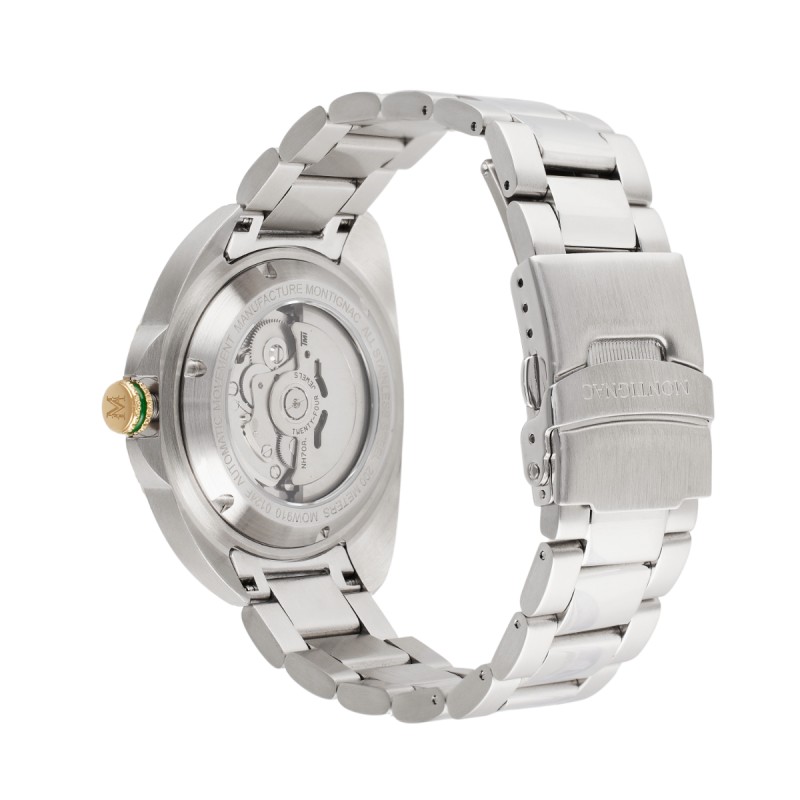 Montre Montignac automatique en acier argenté et cadran vert