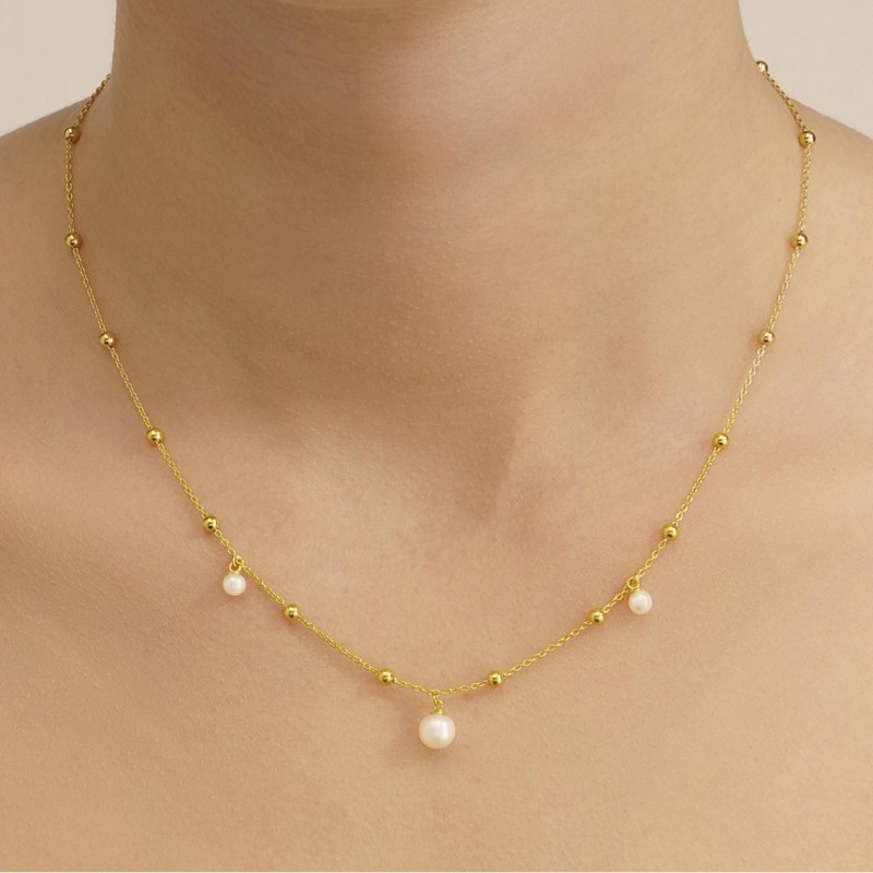 Collier Femme Jourdan - AURELIA - en Argent avec perles blanches