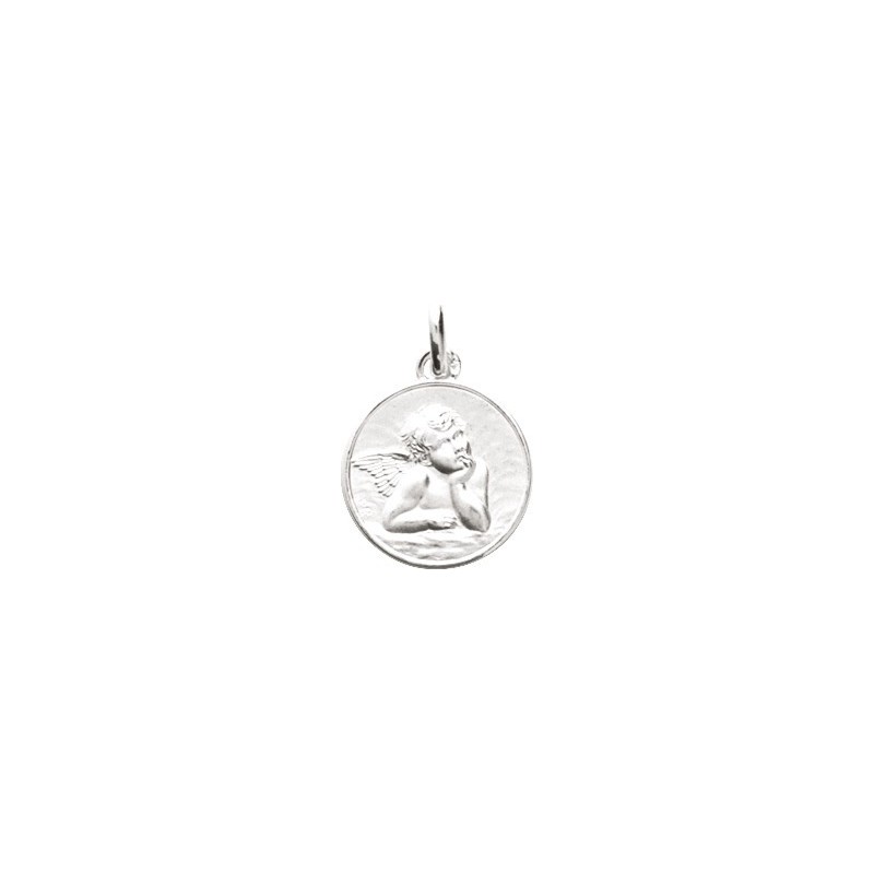 MEDAILLE PENDENTIF CARADOR ARGENT RONDE ANGE