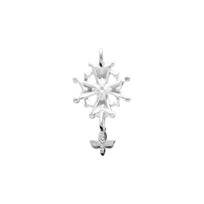 PENDENTIF CARADOR ARGENT CROIX HUGUENOTE