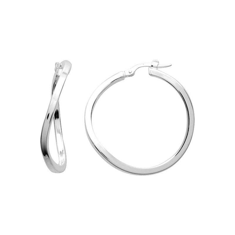 Boucles d'oreilles créoles argent 925/000 TUBE 2x2MM