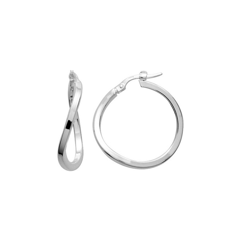Boucles d'oreilles créoles argent 925/000 TUBE 2x2MM