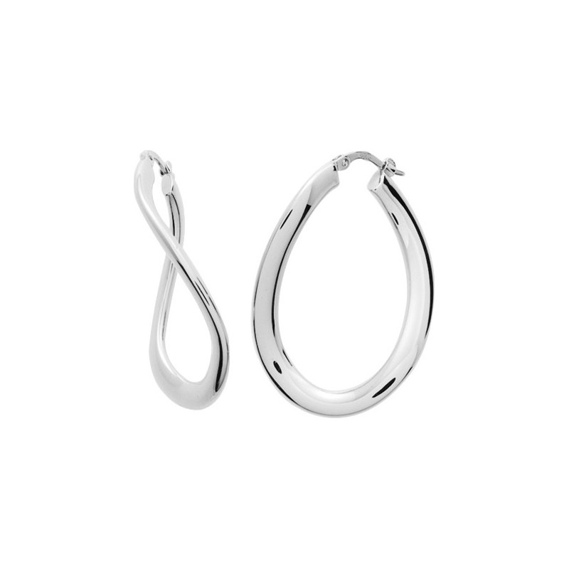 Boucles d'oreilles créoles argent 925/000 TUBE OLIVE
