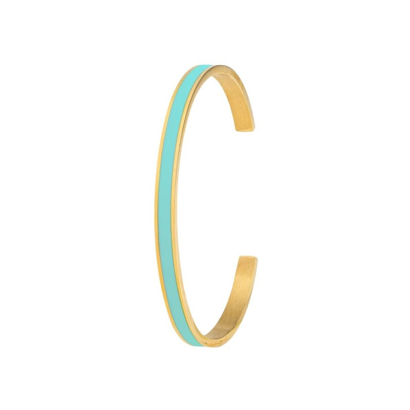 Mini manchette Louise's Garden acier doré Turquoise