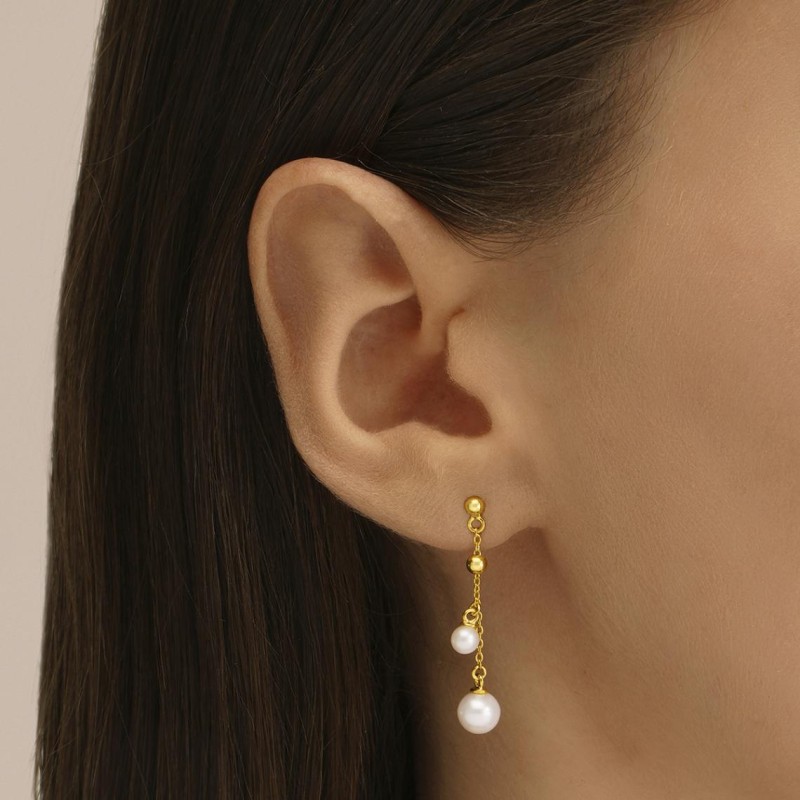 Boucles d'oreilles Jourdan - Aurelia - en Argent 925/000 avec perles blanches