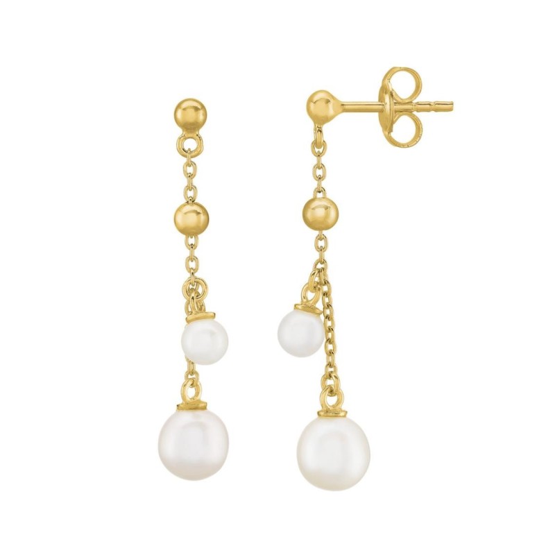 Boucles d'oreilles Jourdan - Aurelia - en Argent 925/000 avec perles blanches