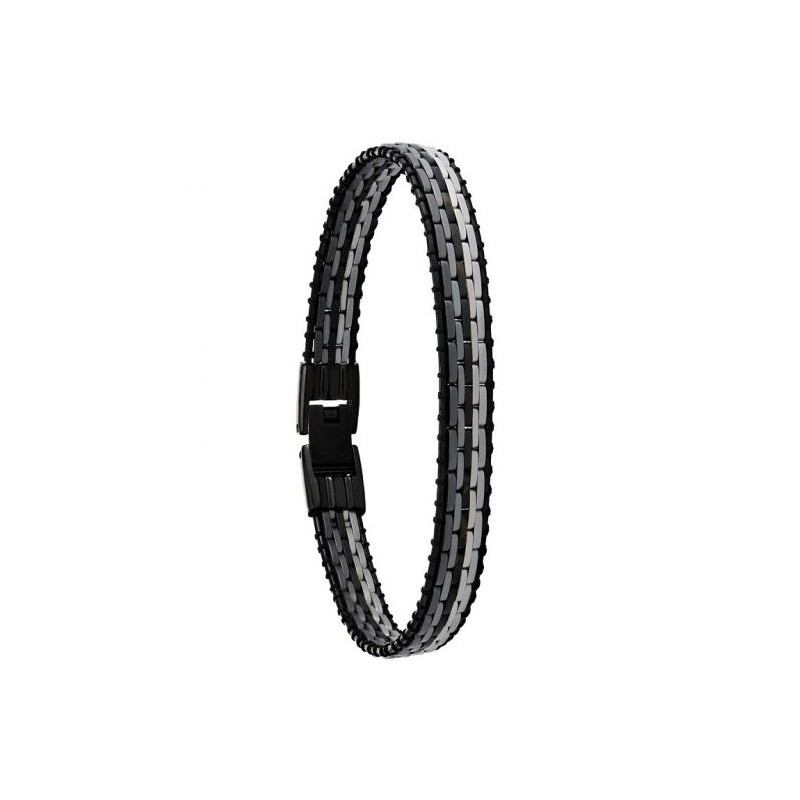 Bracelet Homme Jourdan Orion en Acier noir et gris