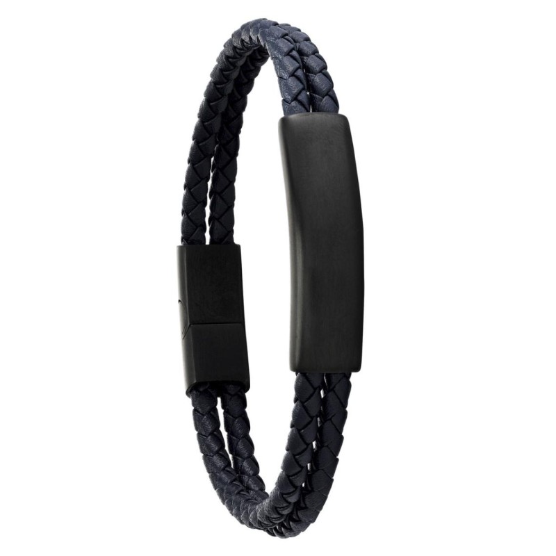 Bracelet Homme Jourdan TILA en cuir noir