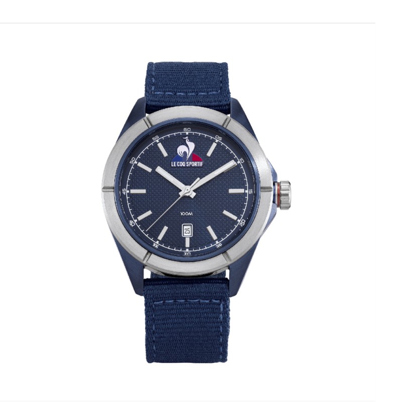 MONTRE HOMME LE COQ SPORTIF BRACELET TISSU BLEU