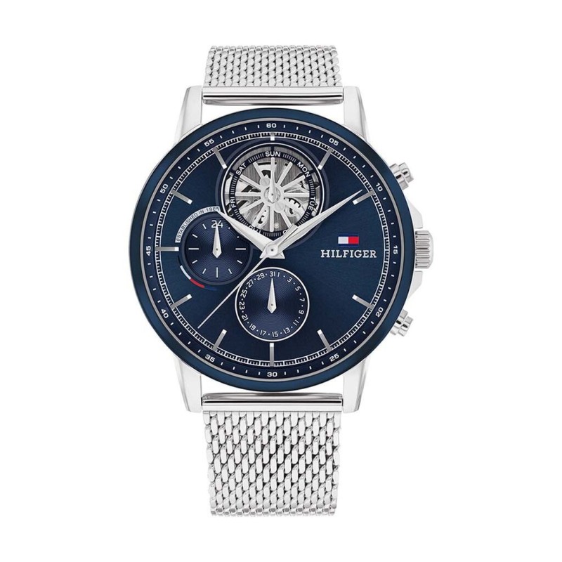 Montre Tommy Hilfiger Stewart en acier argenté cadran bleu