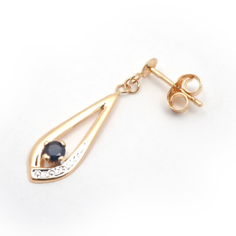 Boucles d'oreilles en or jaune 750/000 et saphir CARADOR