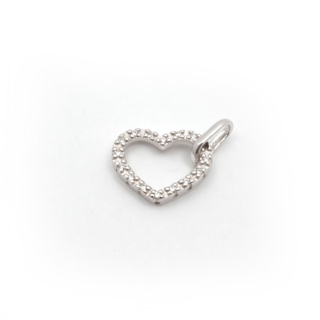 Pendentif  coeur en Or blanc 750/000 et diamant CARADOR
