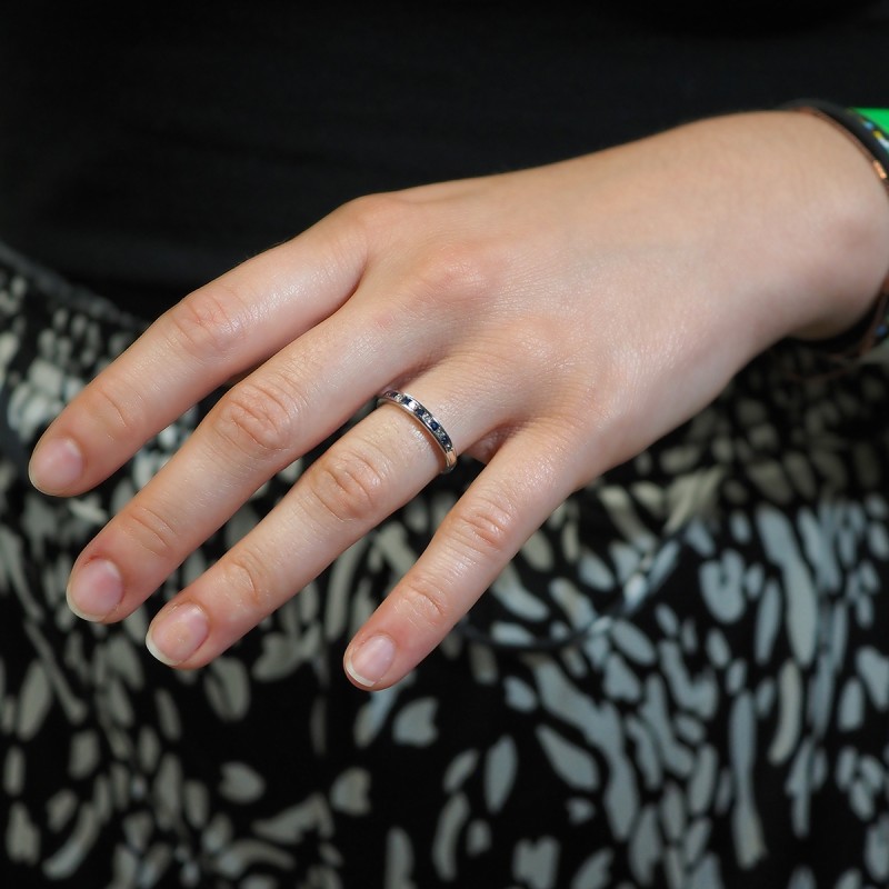 Bague Femme Carador en Or Blanc 750/000 Saphir et Diamant