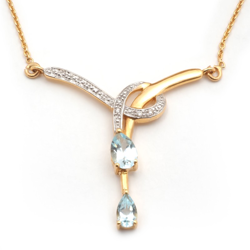 Collier en or jaune 750/000 et Topaze