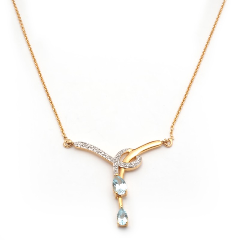 Collier en or jaune 750/000 et Topaze