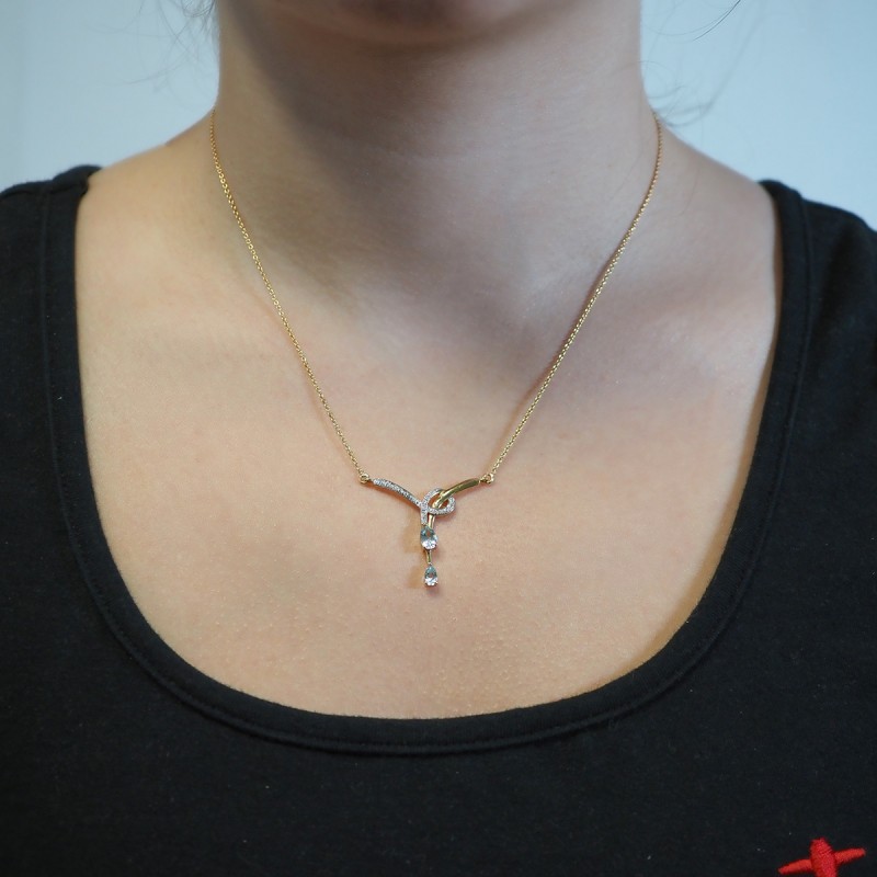 Collier Carador Or Jaune 18K pendentif Fantaisie Topaze