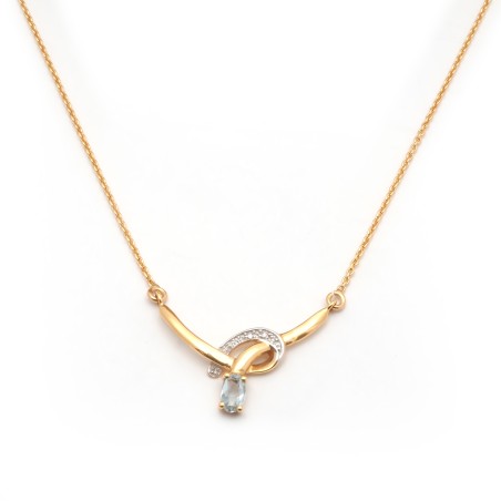 Collier Carador Or Jaune 18K pendentif Fantaisie Topaze