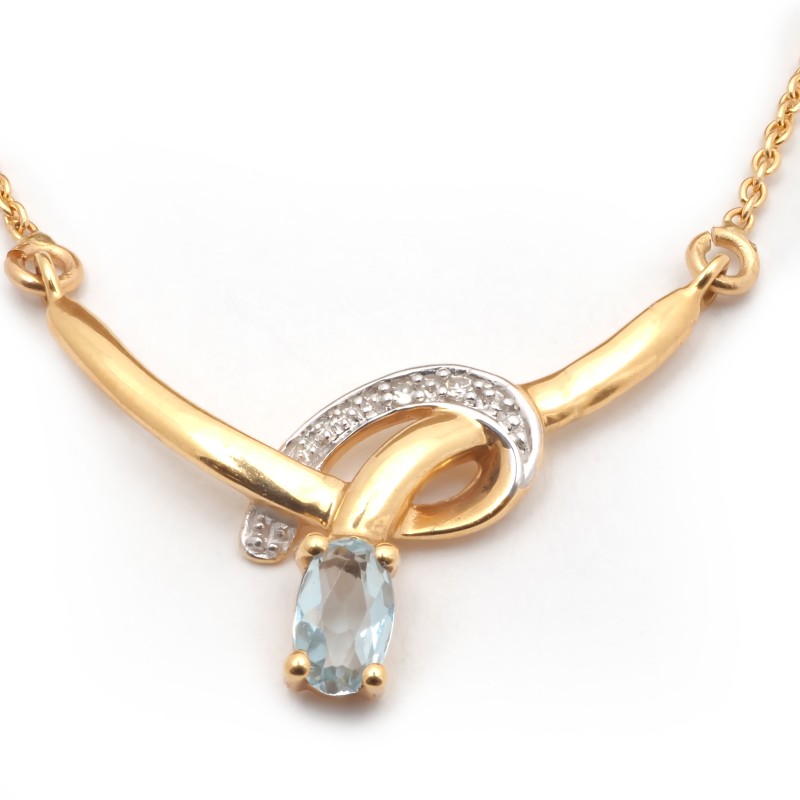 Collier Carador Or Jaune 18K pendentif Fantaisie Topaze