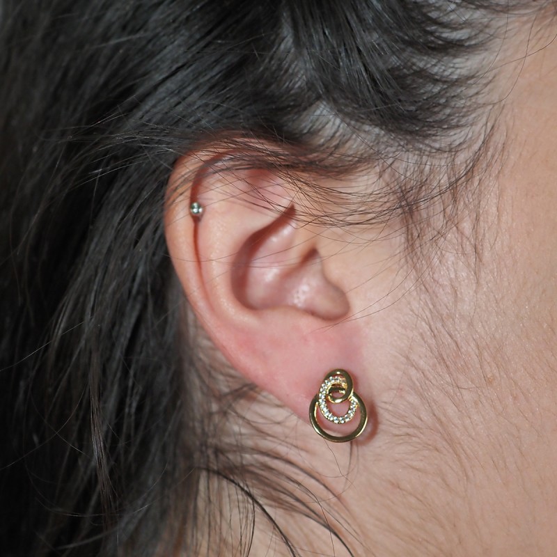 Boucles d'oreilles plaqué or spirale carador