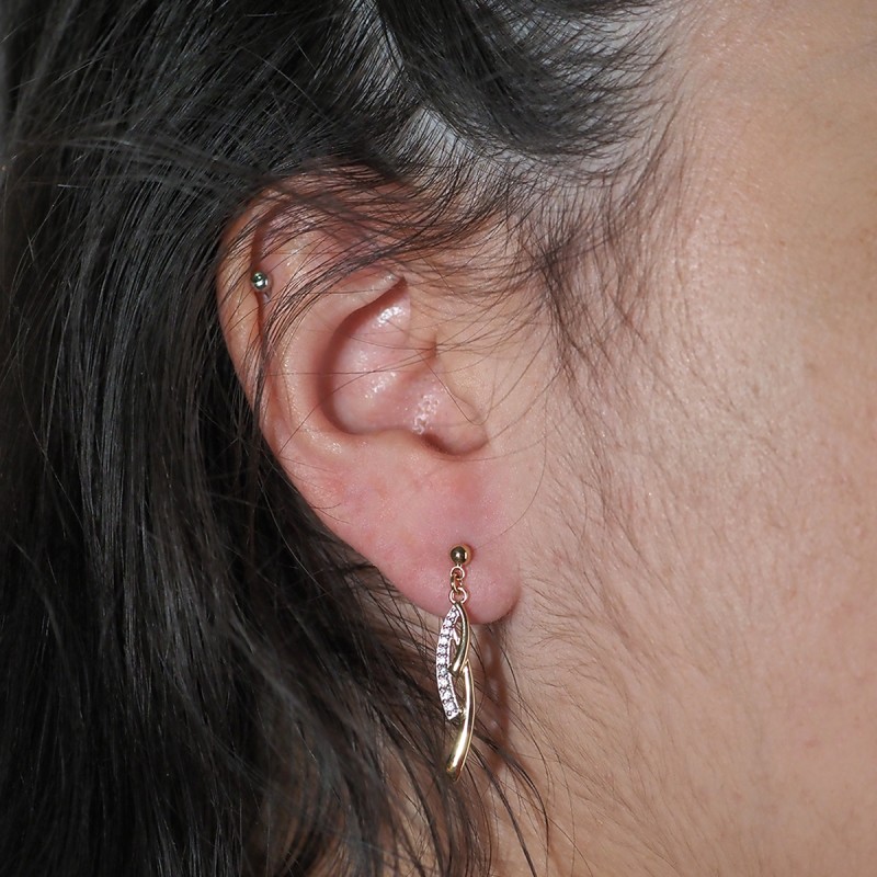 Boucles d'oreilles fantaisie femme carador en plaqué or avec oxydes de zirconium