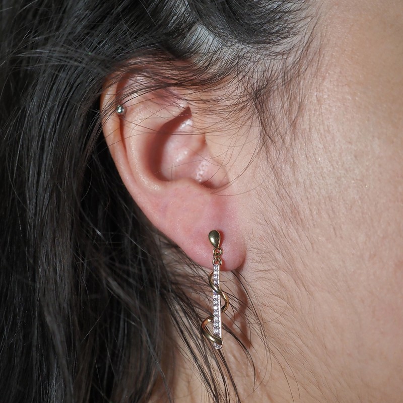 Boucles d'oreilles Pendantes Femme Carador en Plaqué Or et Oxydes de zirconium