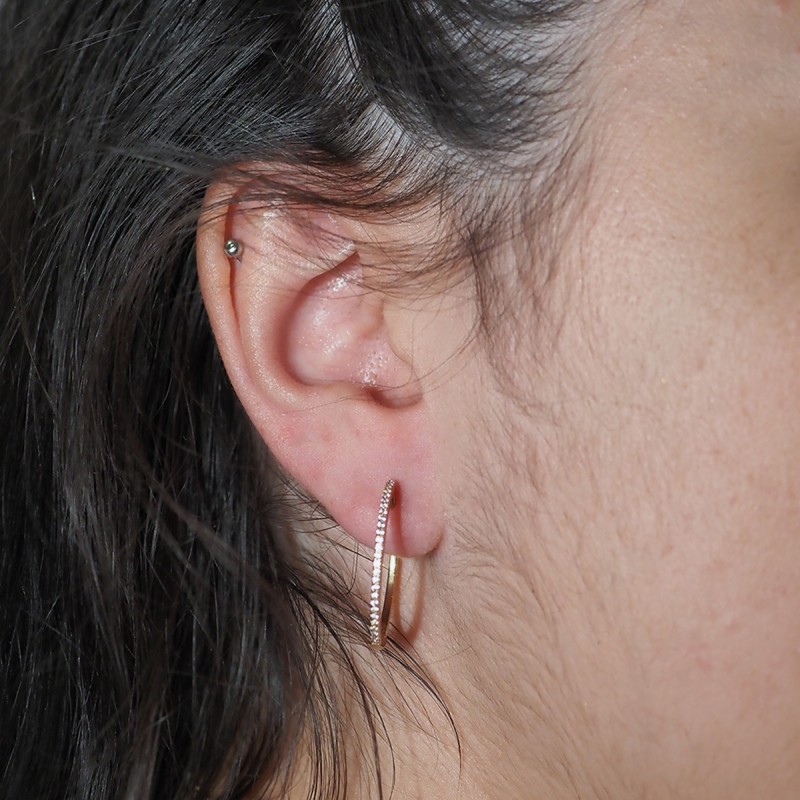 Créoles plaqué or et oxydes de zirconium carador