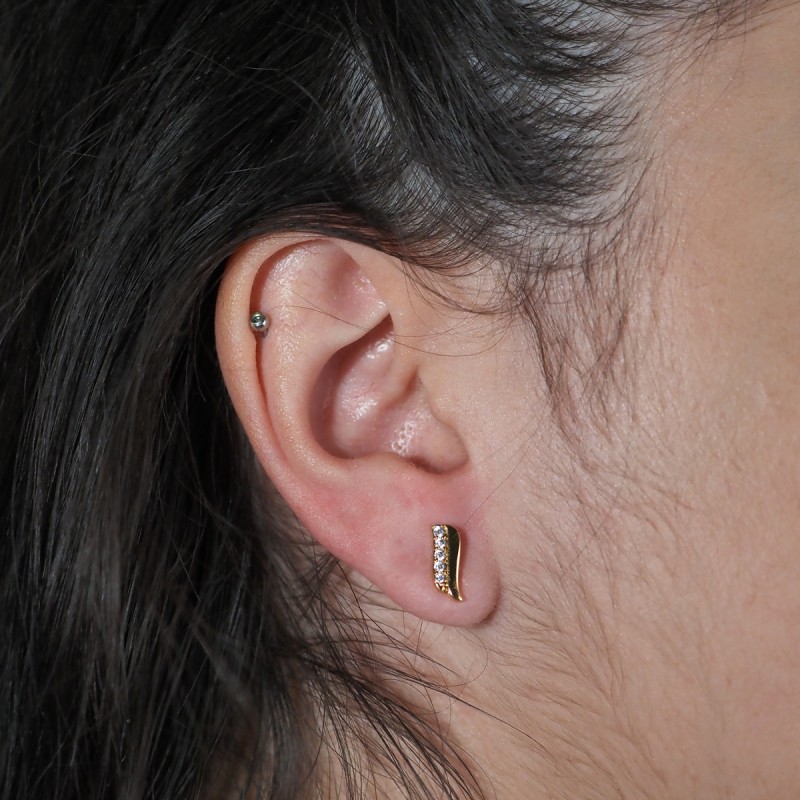 Boucles d'oreilles clous femme carador en plaqué or avec oxydes de zirconium