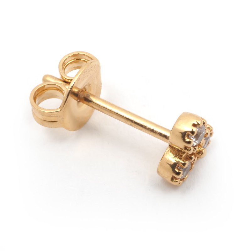 Boucles d'oreilles clous femme carador en plaqué or avec oxydes de zirconium