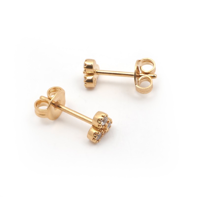Boucles d'oreilles clous femme carador en plaqué or avec oxydes de zirconium