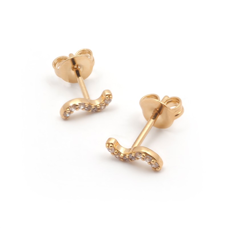 Boucles d'oreilles clous femme carador en plaqué or avec oxydes de zirconium