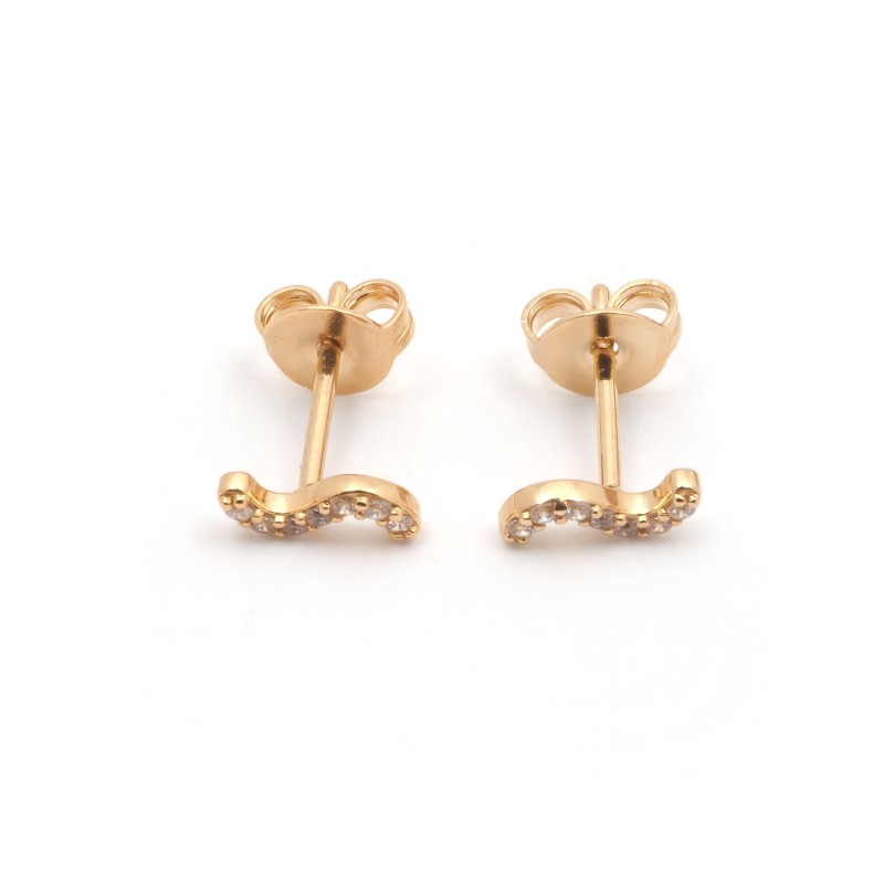 Boucles d'oreilles clous femme carador en plaqué or avec oxydes de zirconium