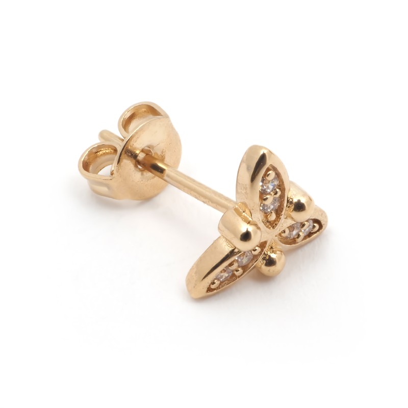 Boucles d'oreilles clous femme carador en plaqué or avec oxydes de zirconium