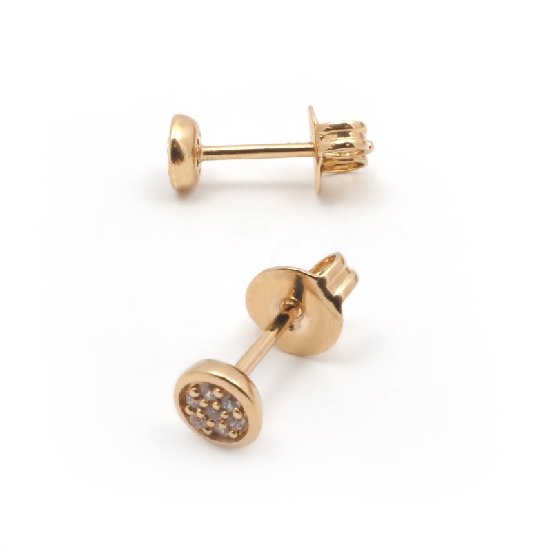 Boucles d'oreilles clous femme carador en plaqué or avec oxydes de zirconium