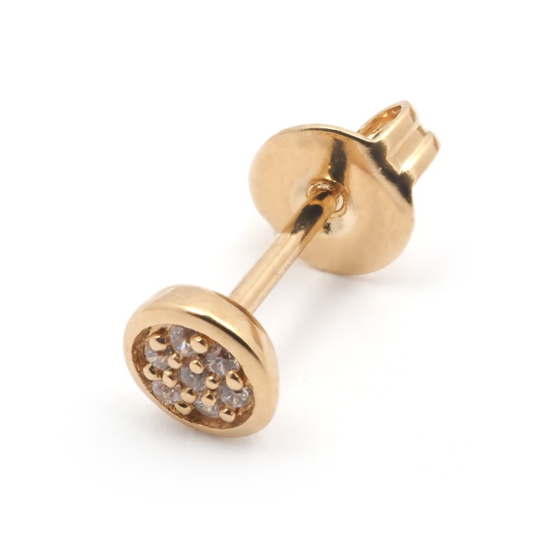 Boucles d'oreilles clous femme carador en plaqué or avec oxydes de zirconium