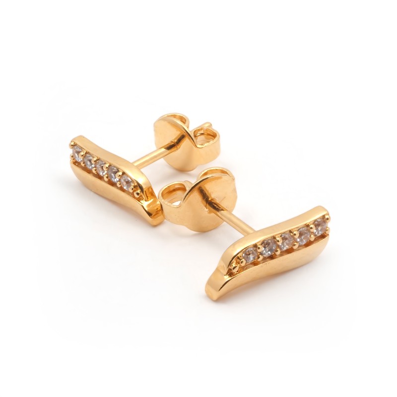 Boucles d'oreilles clous femme carador en plaqué or avec oxydes de zirconium