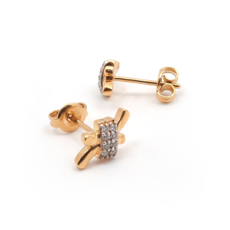 Boucles d'oreilles femme plaqué or et oxydes de zirconium carador