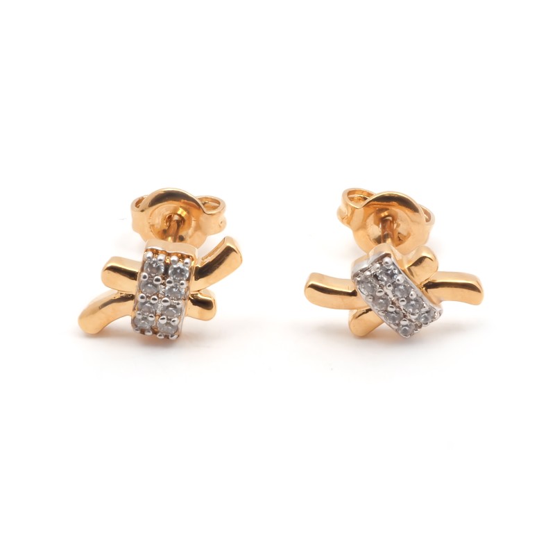 Boucles d'oreilles femme plaqué or et oxydes de zirconium carador