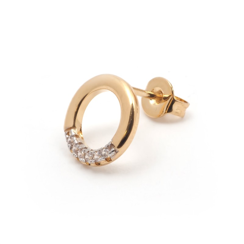 Boucles d'oreilles clous motif cercle femme carador en plaqué or avec oxydes de zirconium