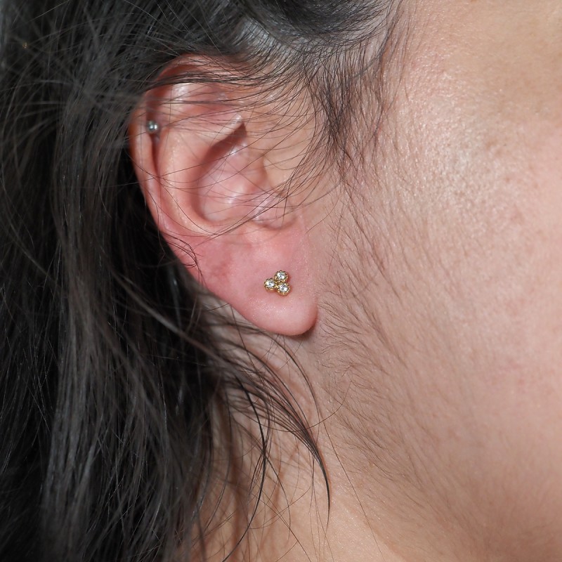 Boucles d'oreilles clous femme carador en plaqué or avec oxydes de zirconium