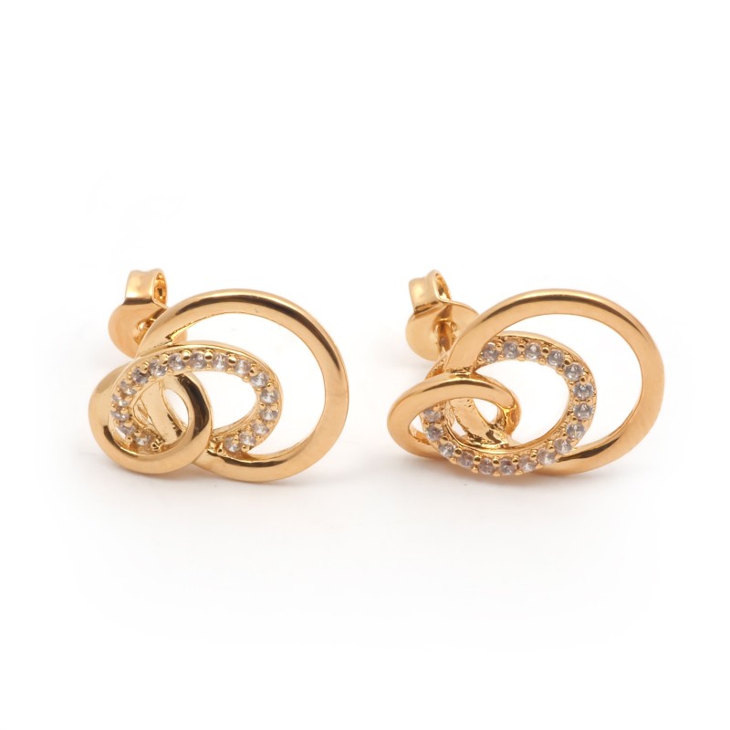 Boucles d'oreilles plaqué or spirale carador