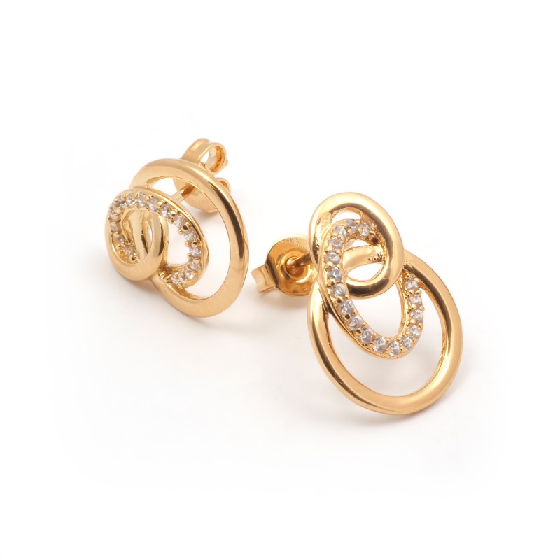 Boucles d'oreilles plaqué or spirale carador