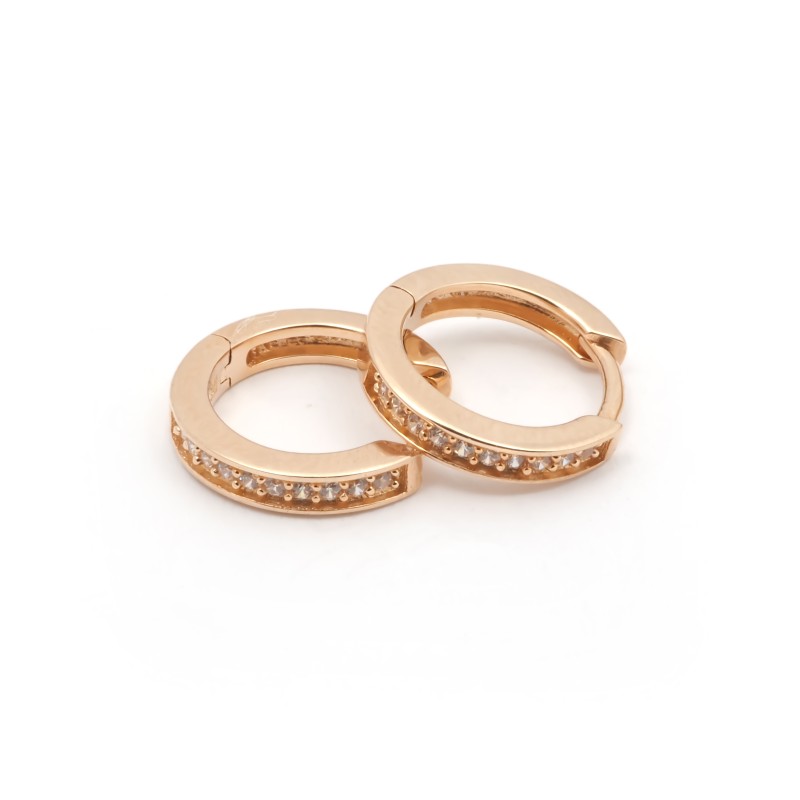 Boucles d'oreilles créoles femme carador en plaqué or avec oxydes de zirconium