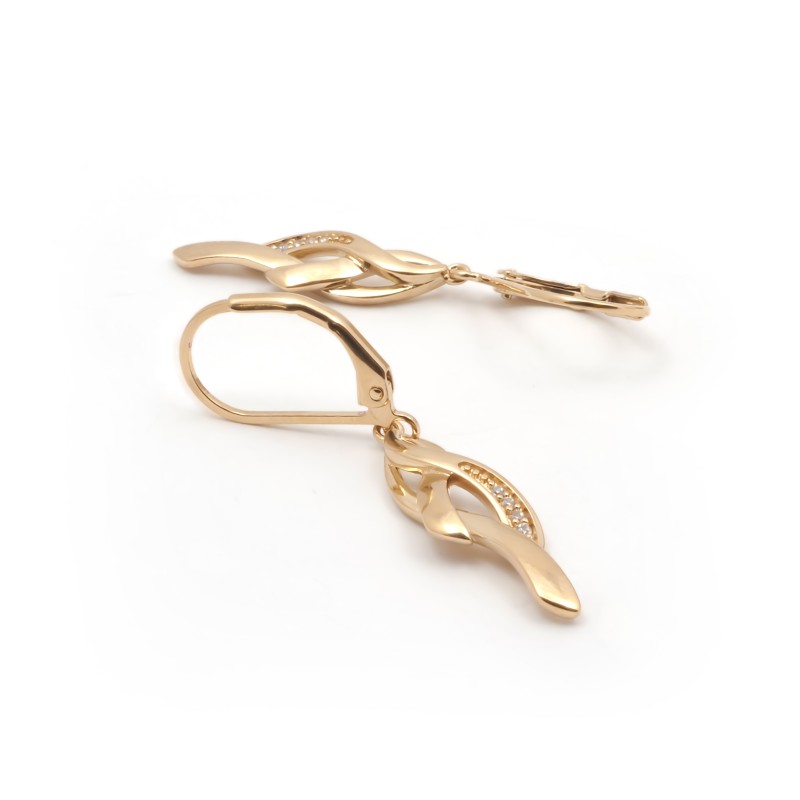Boucles d'oreilles dormeuses femme carador en plaqué or avec oxydes de zirconium