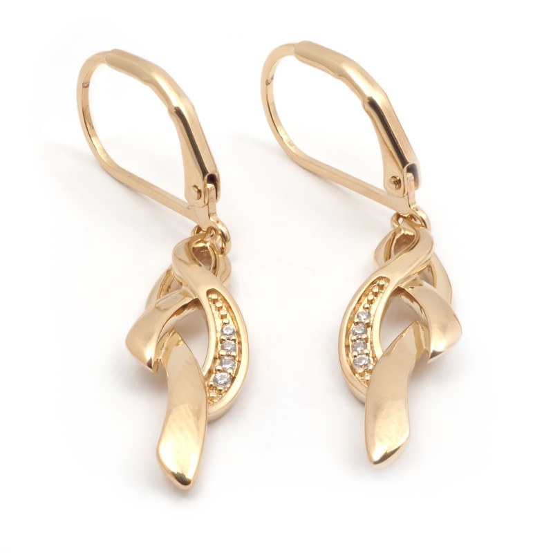 Boucles d'oreilles dormeuses femme carador en plaqué or avec oxydes de zirconium