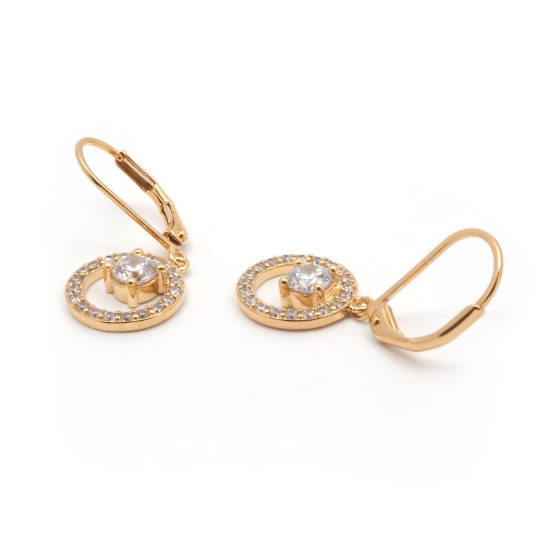 Boucles d'oreilles dormeuses femme carador en plaqué or avec oxydes de zirconium