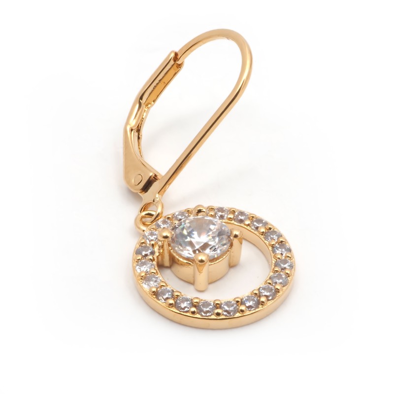 Boucles d'oreilles dormeuses femme carador en plaqué or avec oxydes de zirconium