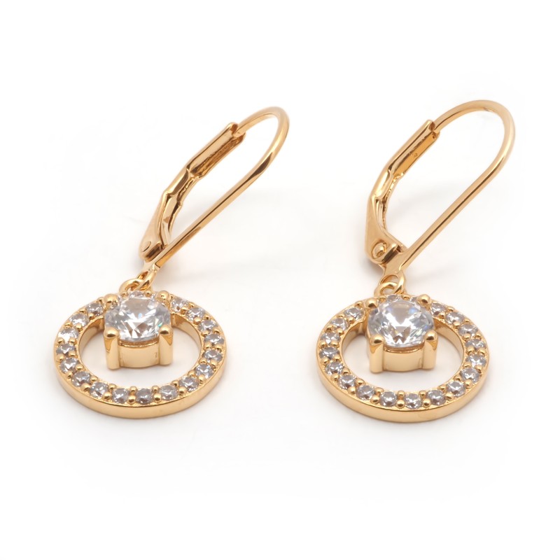 Boucles d'oreilles dormeuses femme carador en plaqué or avec oxydes de zirconium