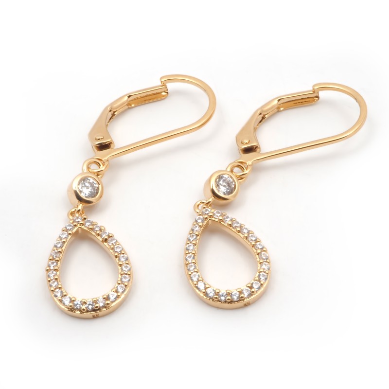 Boucles d'oreilles plaqué or et oxydes de zirconium